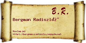 Bergman Radiszló névjegykártya
